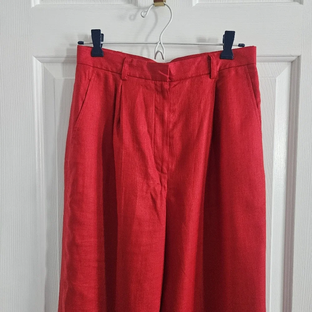 Vintage Ralph Lauren Red Linen Trousers - Picture 4 of 12